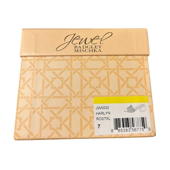 Jewel Badgley Mishka Harlyn Block Heeled Mule Crystal Vamp Womens 7 Rosegold NEW - Picture 2 of 6